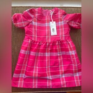 Vineyard Vines Pink Plaid Puff Sleeve Dress. 4T. New, with tags